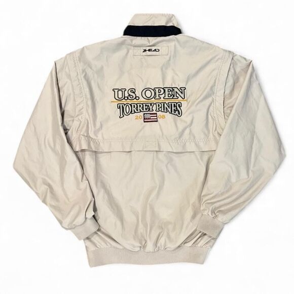US Open Torrey Pines Jacket Mens S Beige Golf Pullover Windbreaker 2008 Vest - Picture 2 of 11